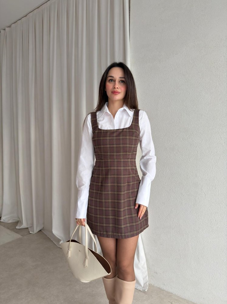 BANDİT Mini Gömlek Elbise 1784 - Acı Kahve - Mooi Butik