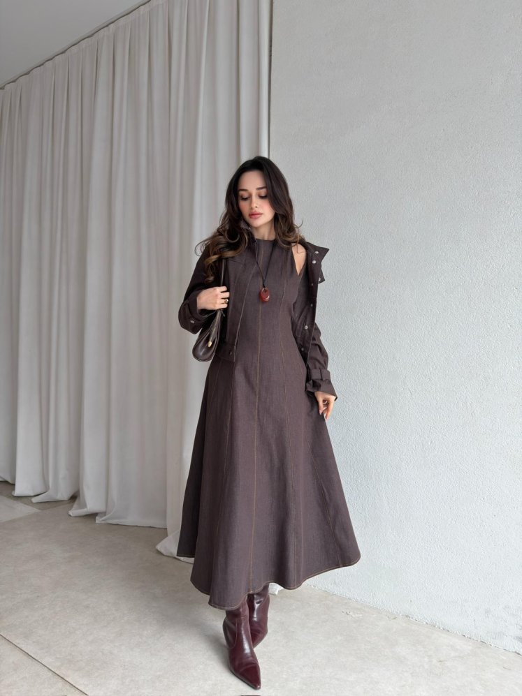 BARBARA Denim Takım 8894 - Acı Kahve - Mooi Butik