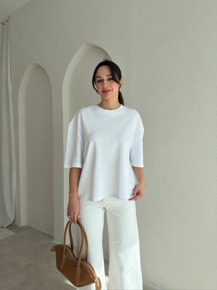 BASEL T-Shirt 8999 - Beyaz - Mooi Butik