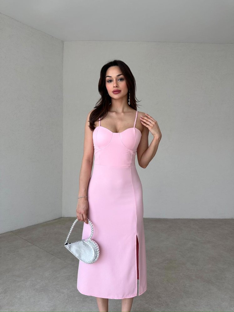 BELASCO Midi Elbise 9050 - Pembe - Mooi Butik