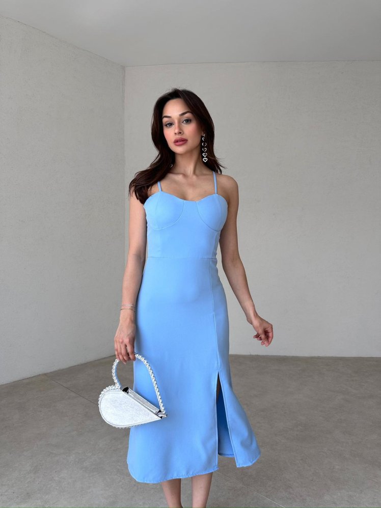 BELASCO Midi Elbise 9050 - Mavi - Mooi Butik