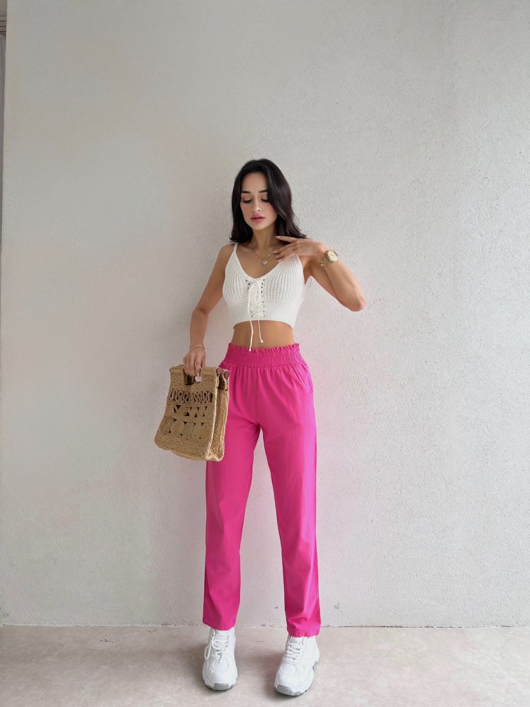 Beli Gipeli Cepli Rachel Pantolon 4923 - Pembe - Mooi Butik