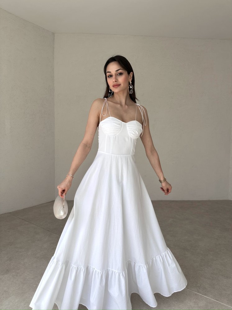 BELLOW Maxi Elbise 9333 - Beyaz - Mooi Butik