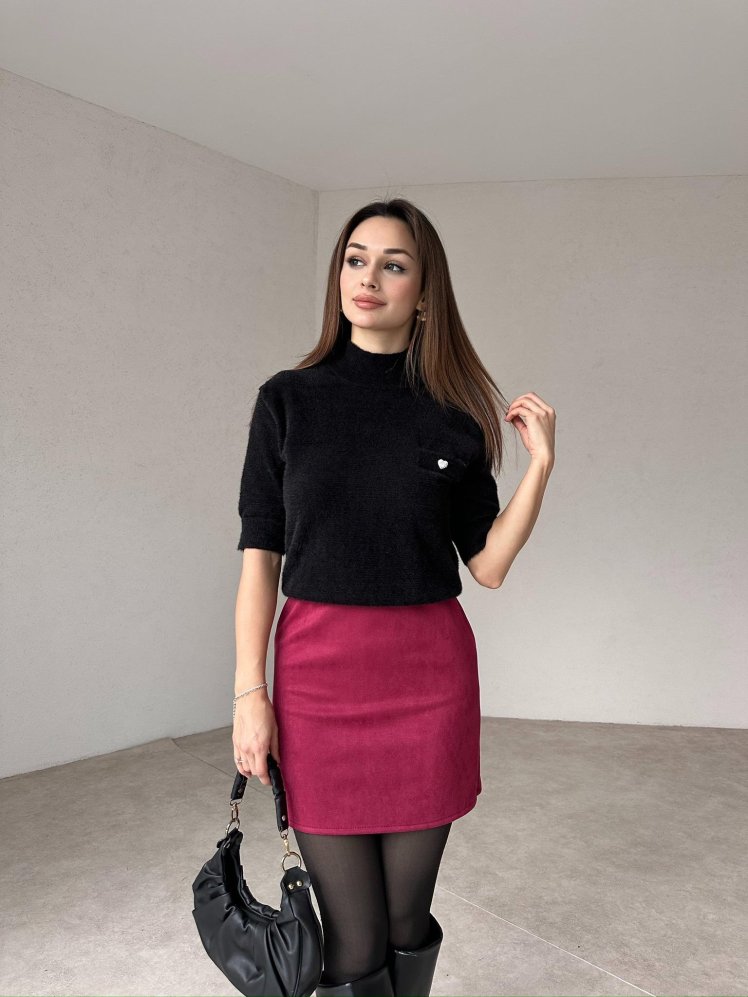 BENİCO Etek 7654 - Bordo - Mooi Butik