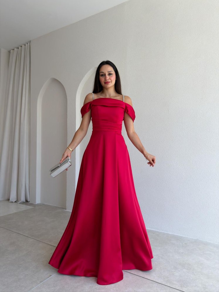 BERİLLA Maxi Elbise 1020 - Kırmızı - Mooi Butik