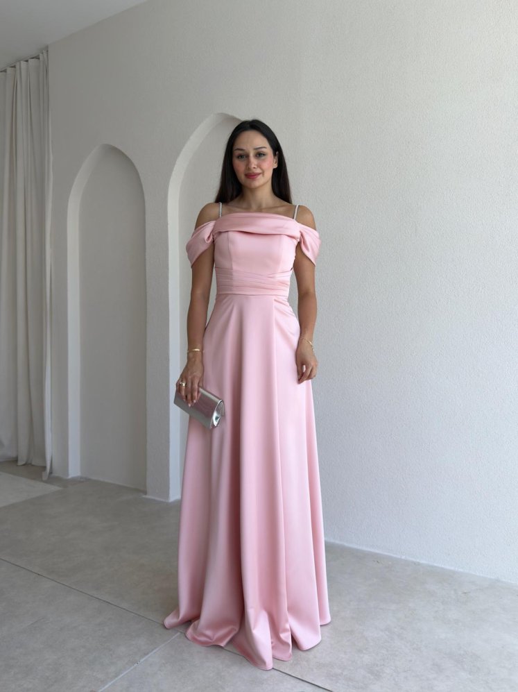 BERİLLA Maxi Elbise 1020 - Pudra - Mooi Butik