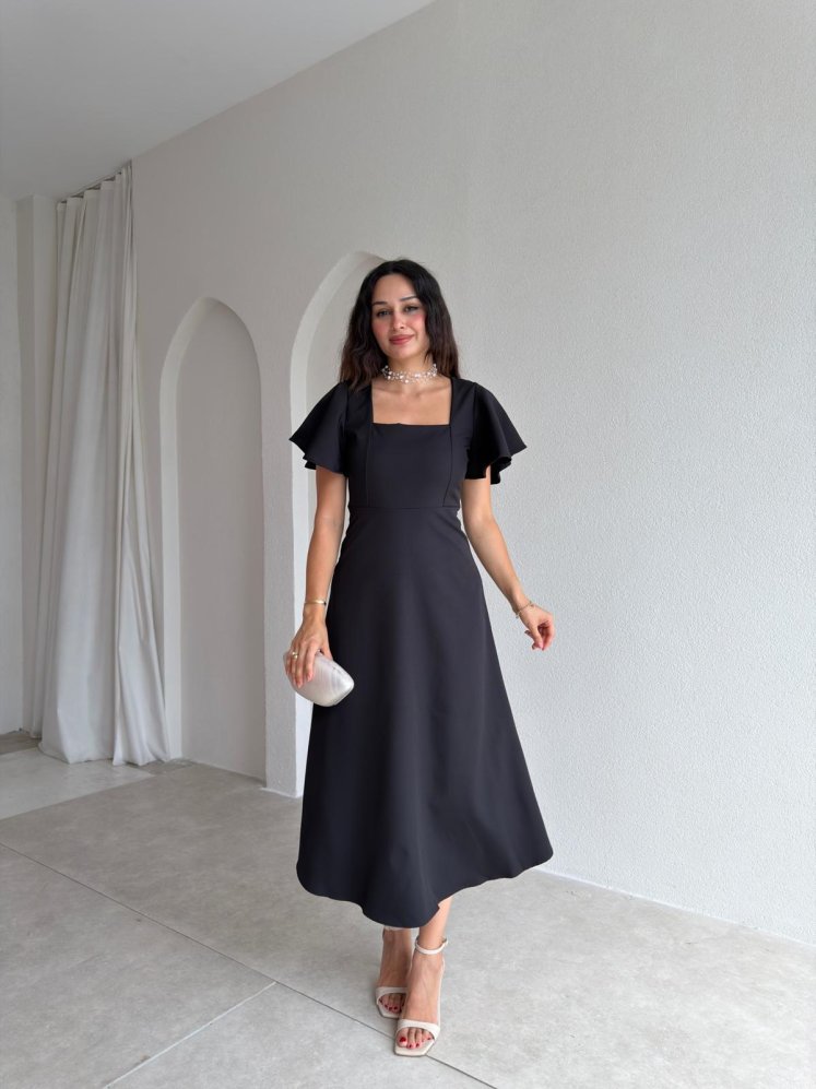BERNOTTİ Midi Elbise 3682 - Siyah - Mooi Butik