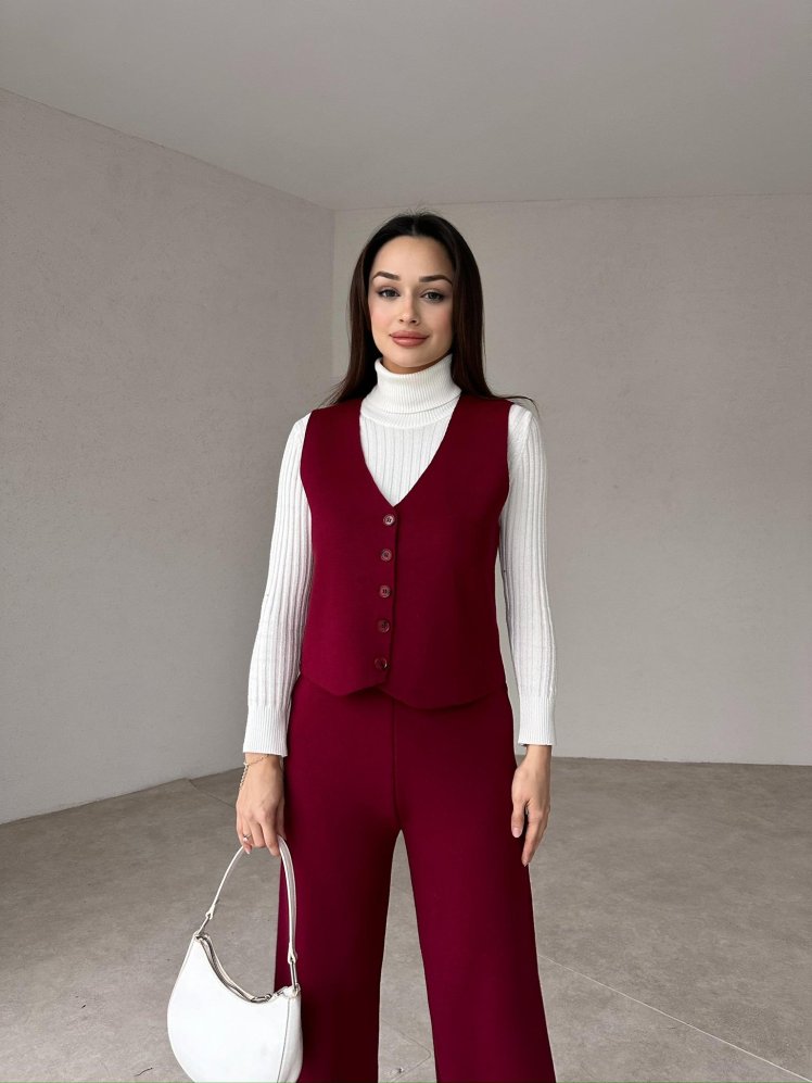 BERTON Takım 1733 - Bordo - Mooi Butik