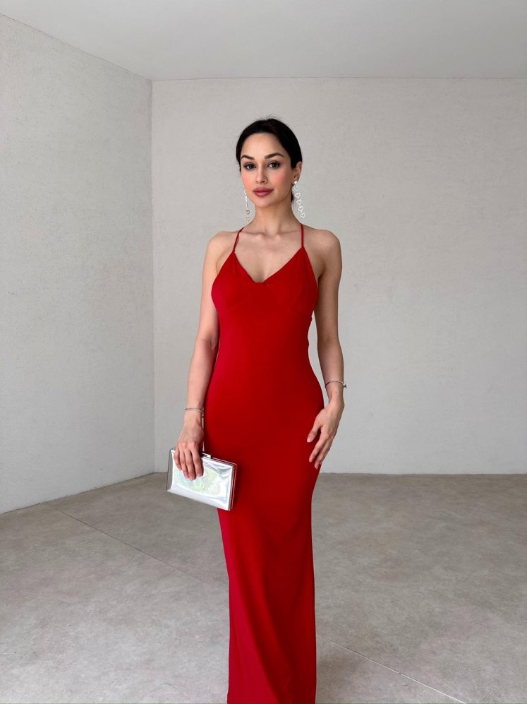 BESKOW Maxi Elbise 5041 - Kırmızı - Mooi Butik