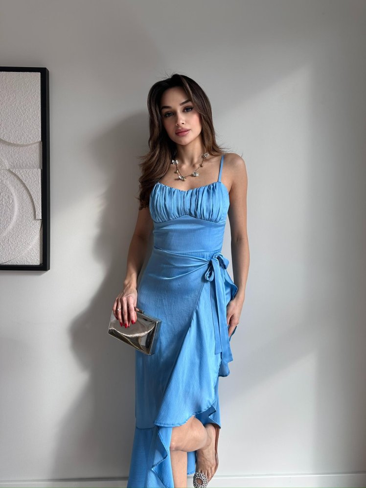 BESTOW Mini Elbise 2441 - Mavi - Mooi Butik