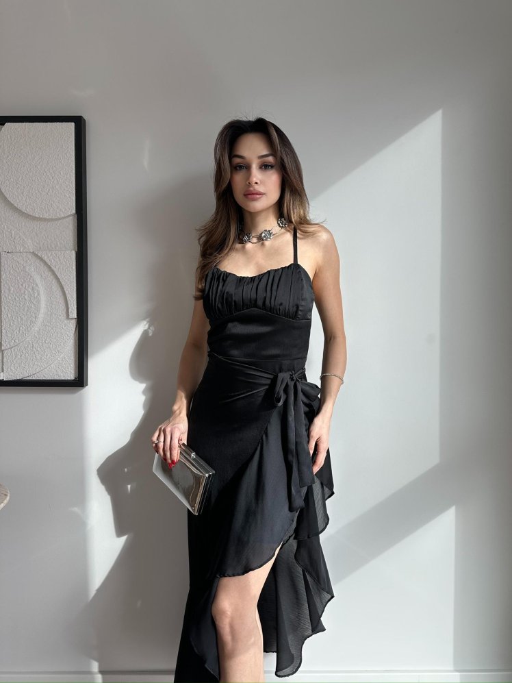 BESTOW Mini Elbise 2441 - Siyah - Mooi Butik