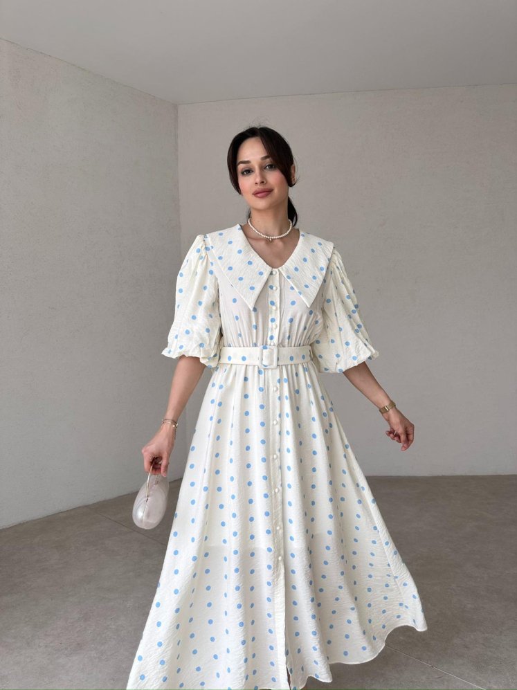 BİRD Maxi Elbise 1414 - Mavi - Mooi Butik