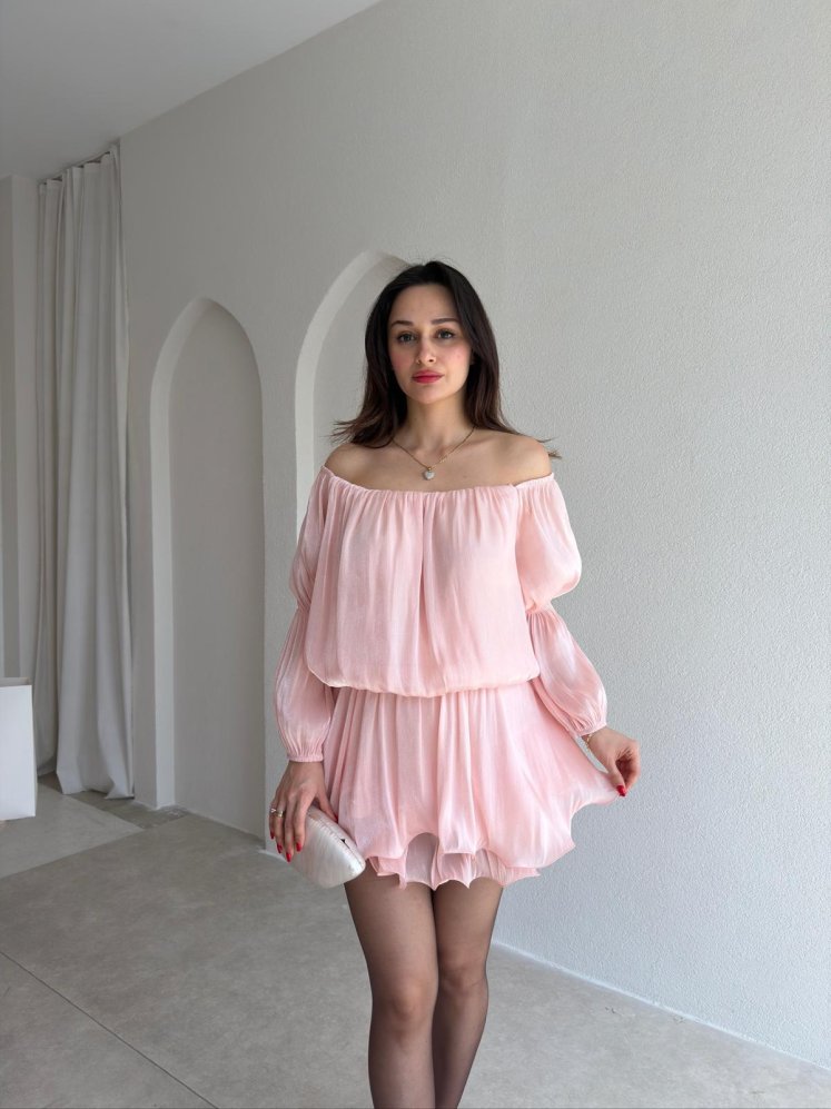 BLOSSOM Mini Elbise 8134 - Pudra - Mooi Butik