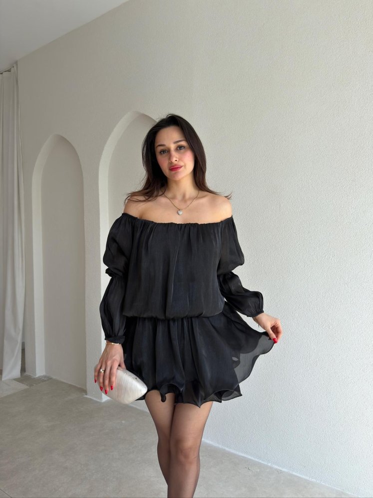 BLOSSOM Mini Elbise 8134 - Siyah - Mooi Butik