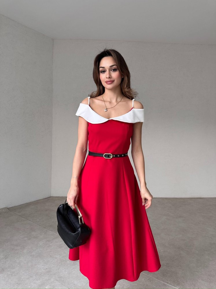 BOBROSS Midi Elbise 6544 - Kırmızı - Mooi Butik