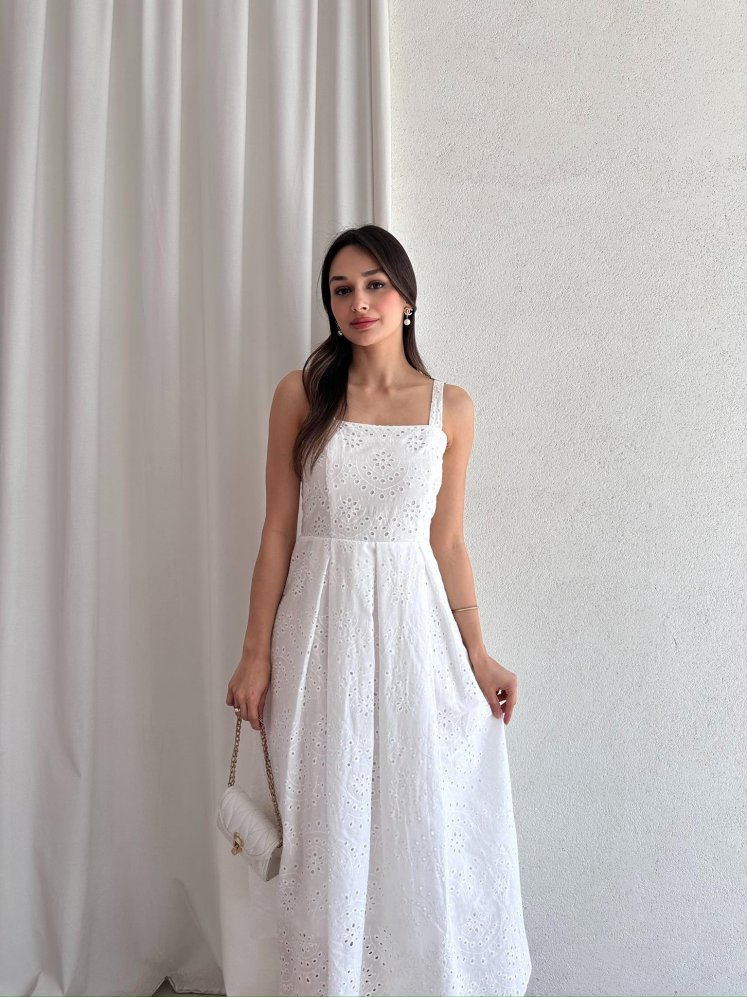 BOESE Midi Elbise 8054 - Beyaz - Mooi Butik