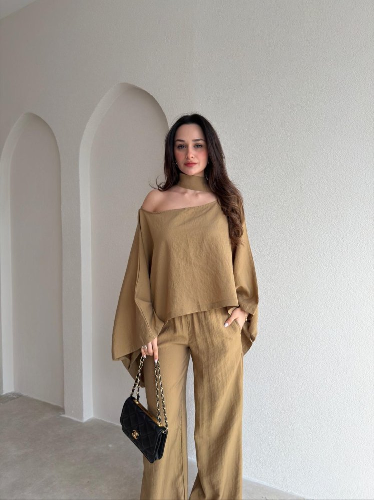 BOLİVA Şal Parçalı Takım 8951 - Yağ Yeşili - Mooi Butik