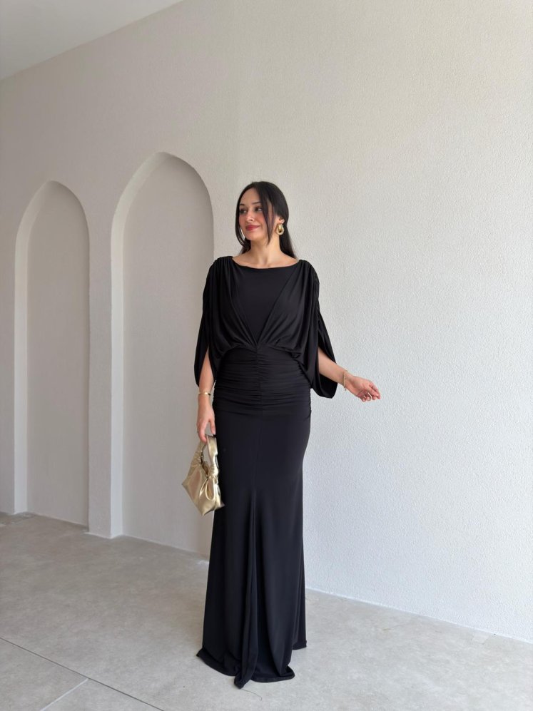BORİS Maxi Elbise 6695 - Siyah - Mooi Butik