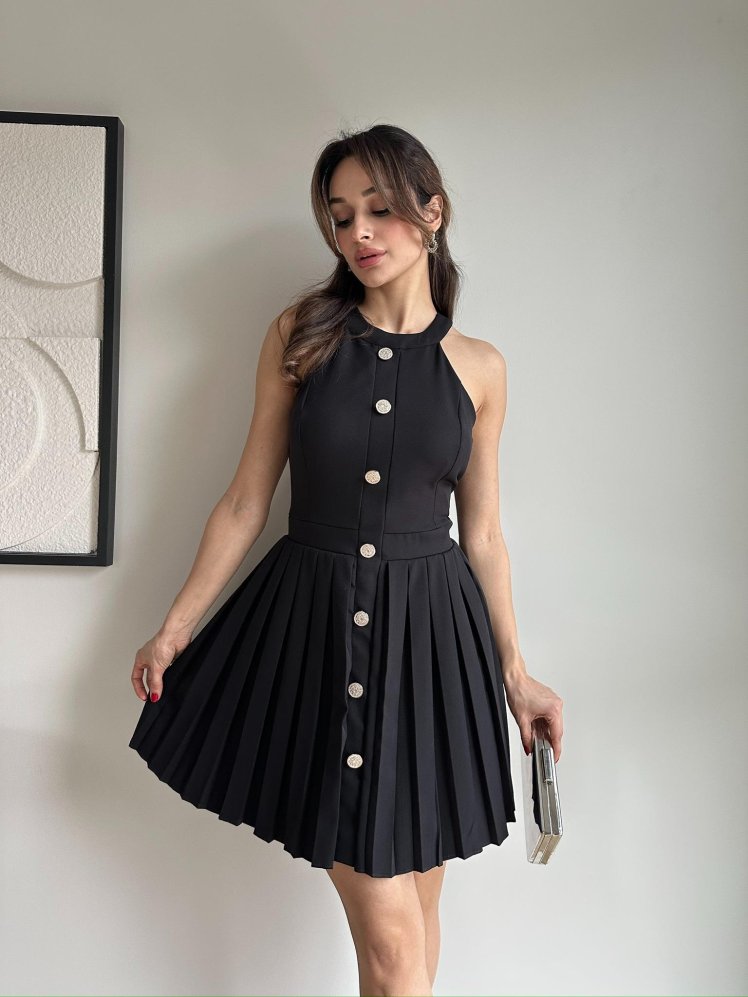 BOWİE Mini Elbise 8624 - Siyah - Mooi Butik
