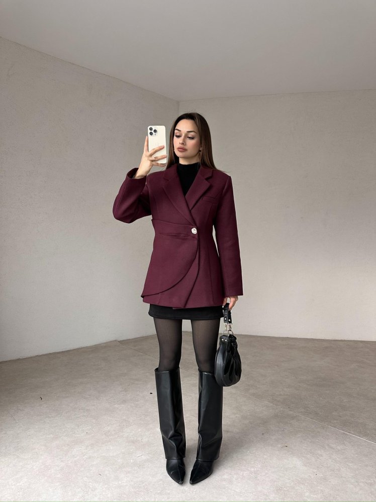 BOWREY Ceket 7592 - Bordo - Mooi Butik