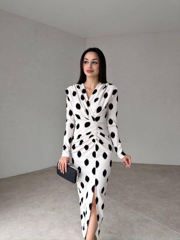 BRADLEY Midi Elbise 5421 - Beyaz - Mooi Butik