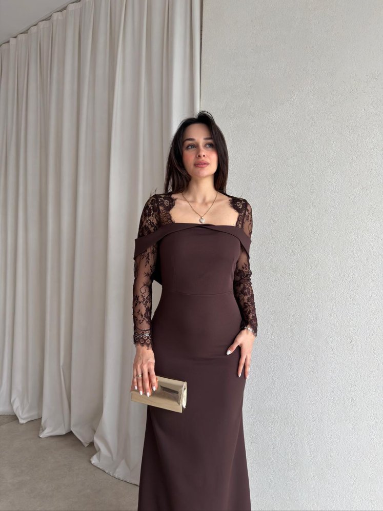 BRANDY Midi Elbise 8831 - Acı Kahve - Mooi Butik