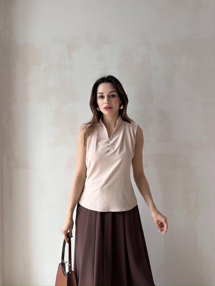 BRİTİSH Bluz 5084 - Krem - Mooi Butik