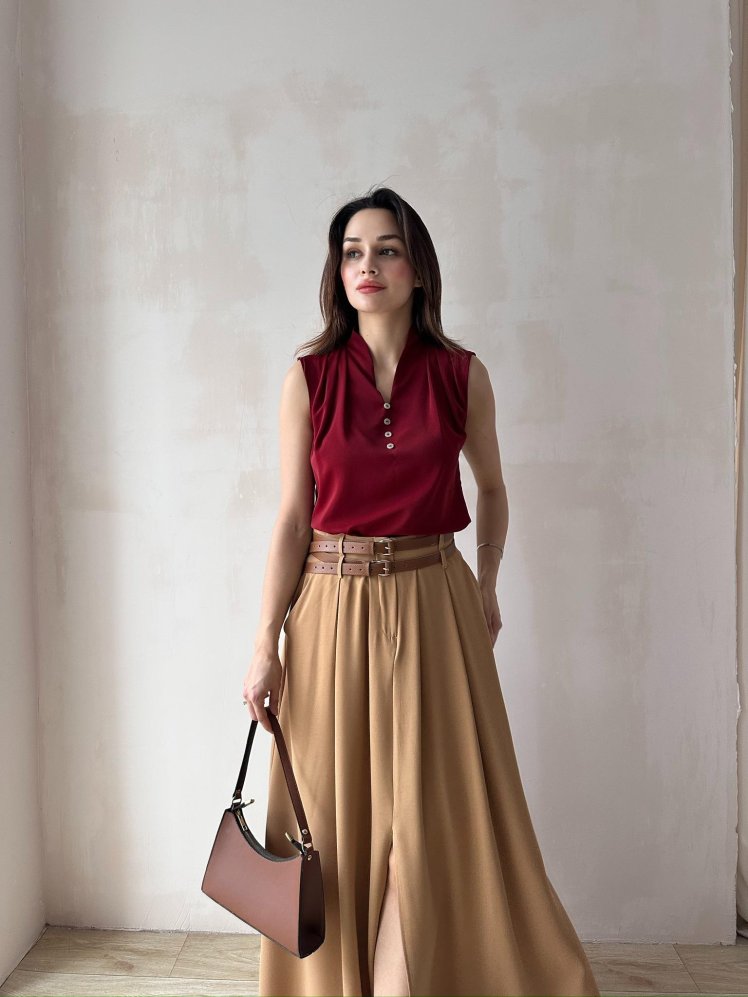 BRİTİSH Bluz 5084 - Bordo - Mooi Butik