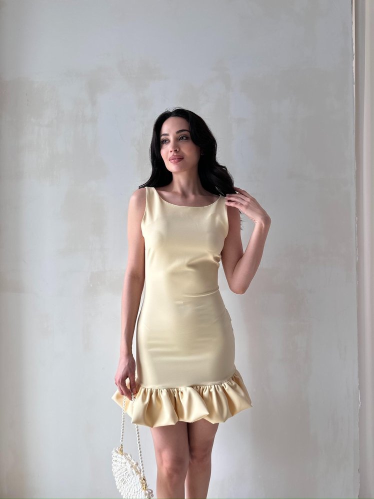 BROCA Mini Elbise 0980 - Sarı - Mooi Butik