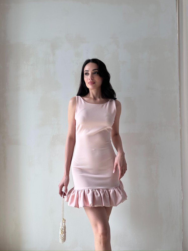 BROCA Mini Elbise 0980 - Pudra - Mooi Butik