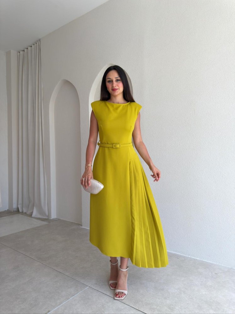 BRODY Midi Elbise 4203 - Yağ Yeşili - Mooi Butik