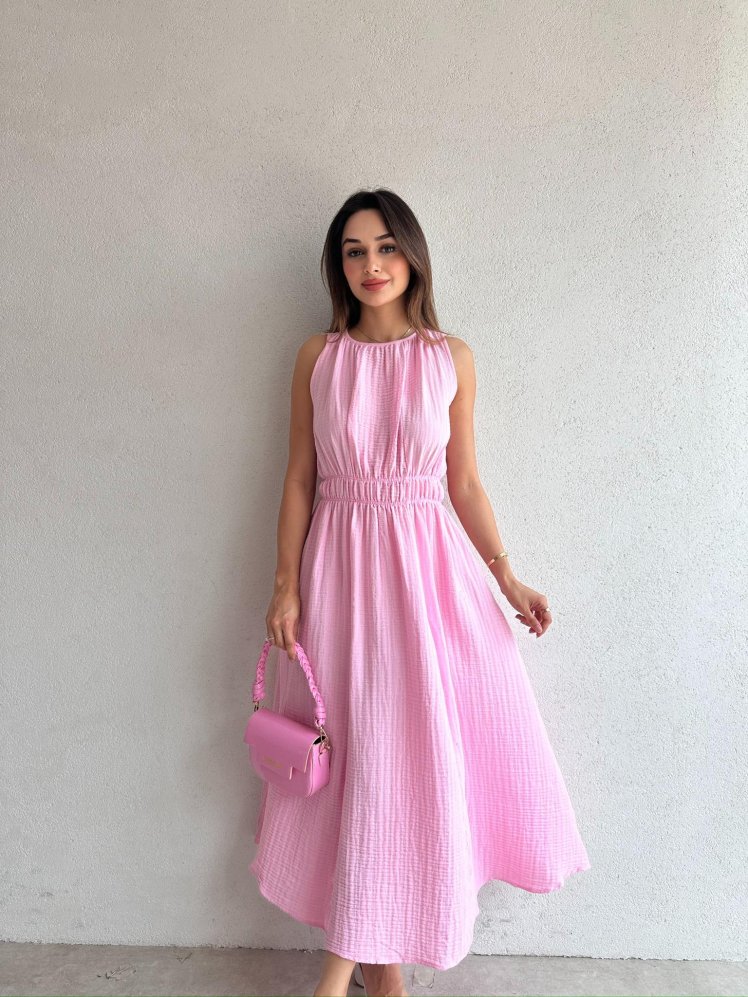 CALLUNA Maxi Elbise 4672 - Pembe - Mooi Butik
