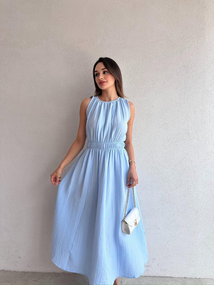 CALLUNA Maxi Elbise 4672 - Mavi - Mooi Butik