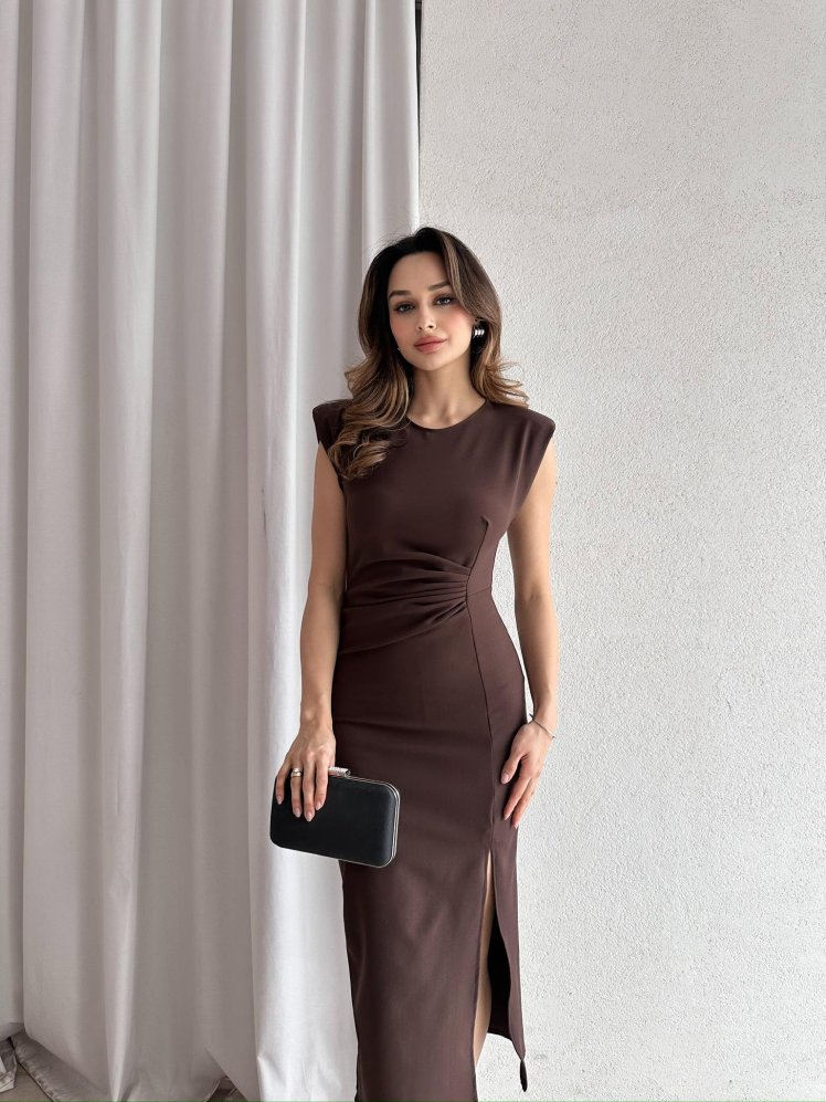 CANDİDA Midi Elbise 4561 - Acı Kahve - Mooi Butik