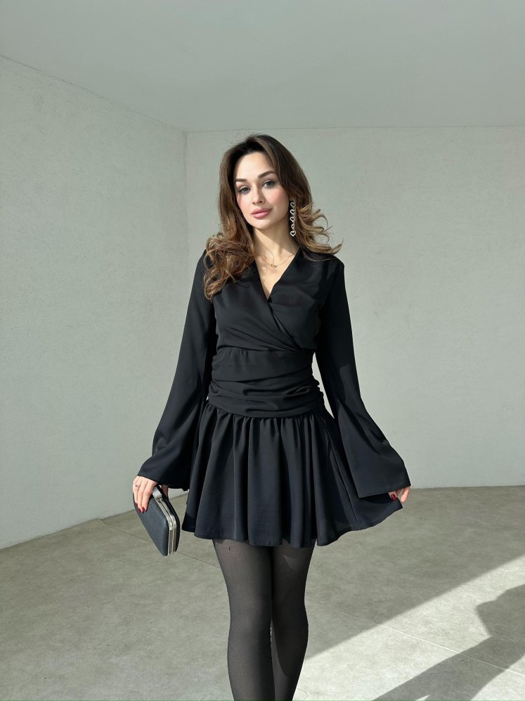 CARBELLA Mini Elbise 1240 - Siyah - Mooi Butik