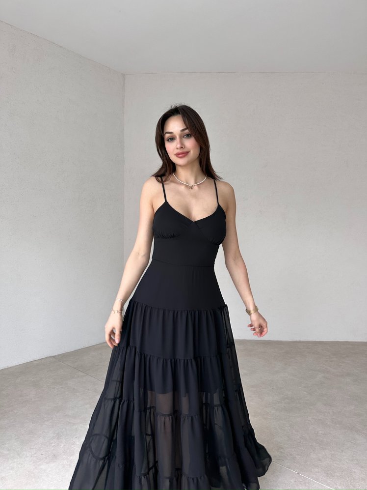 CARLETON Maxi Elbise 2411 - Siyah - Mooi Butik