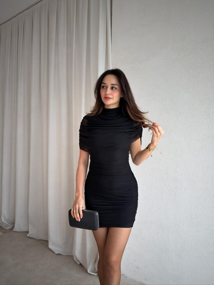 CHİP Mini Elbise 8857 - Siyah - Mooi Butik