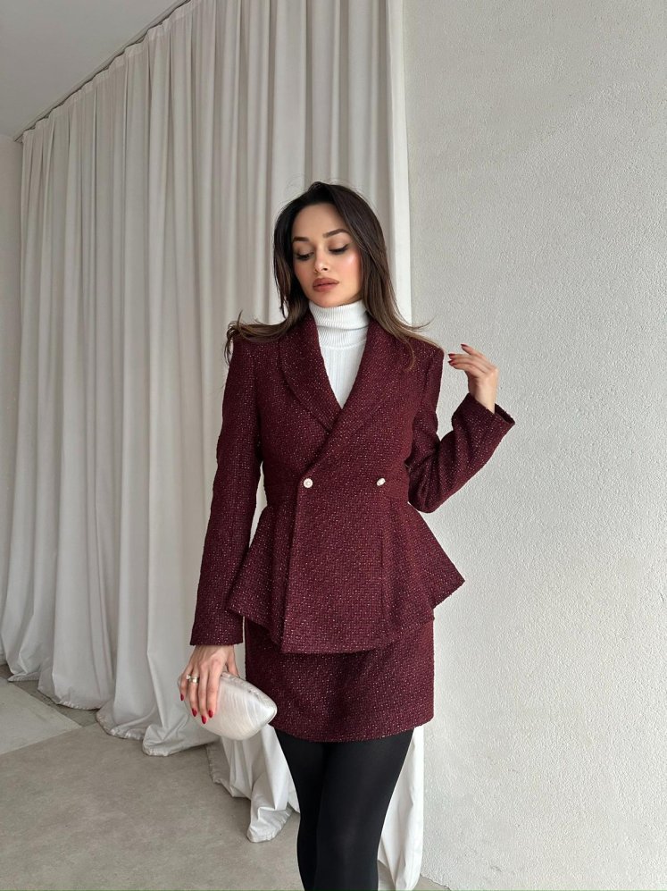 CHLOE Takım 8642 - Bordo - Mooi Butik