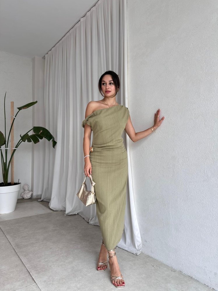 CHOOSE Elbise 8016- Haki - Mooi Butik