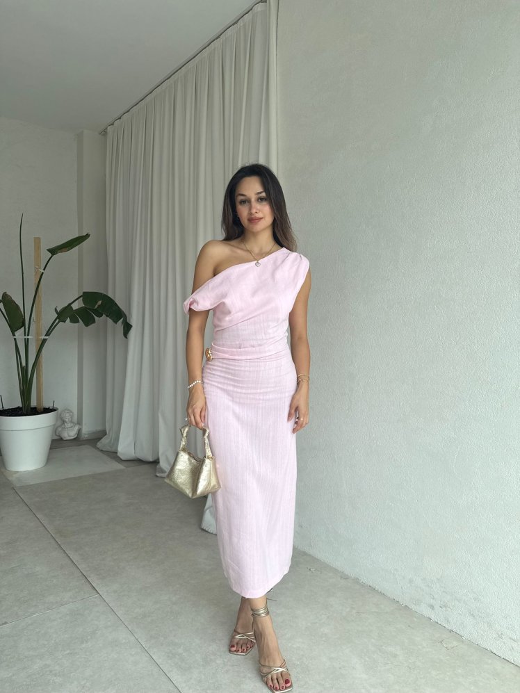 CHOOSE Elbise 8016- Pembe - Mooi Butik