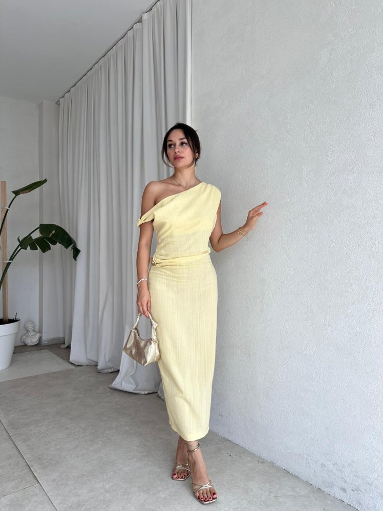 CHOOSE Elbise 8016- Sarı - Mooi Butik