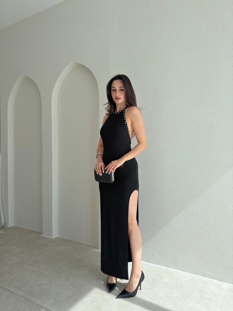 CHRİS Maxi Elbise 3823 - Siyah - Mooi Butik