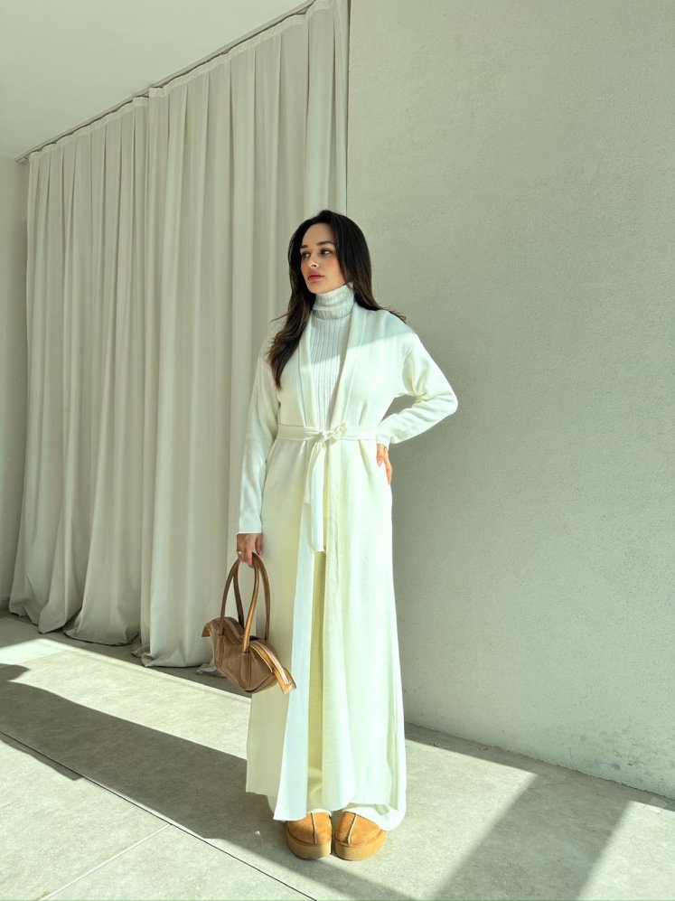 CİEL Triko Üçlü Takım 8418 - Beyaz - Mooi Butik