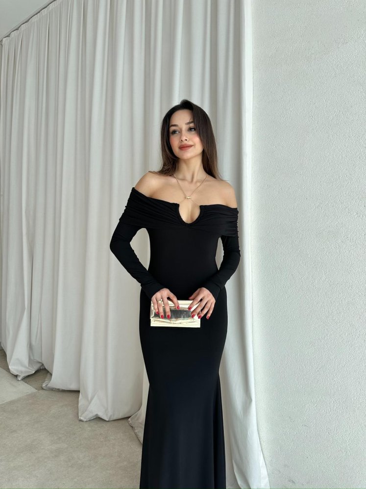 CLARET Maxi Elbise 8277 - Siyah - Mooi Butik