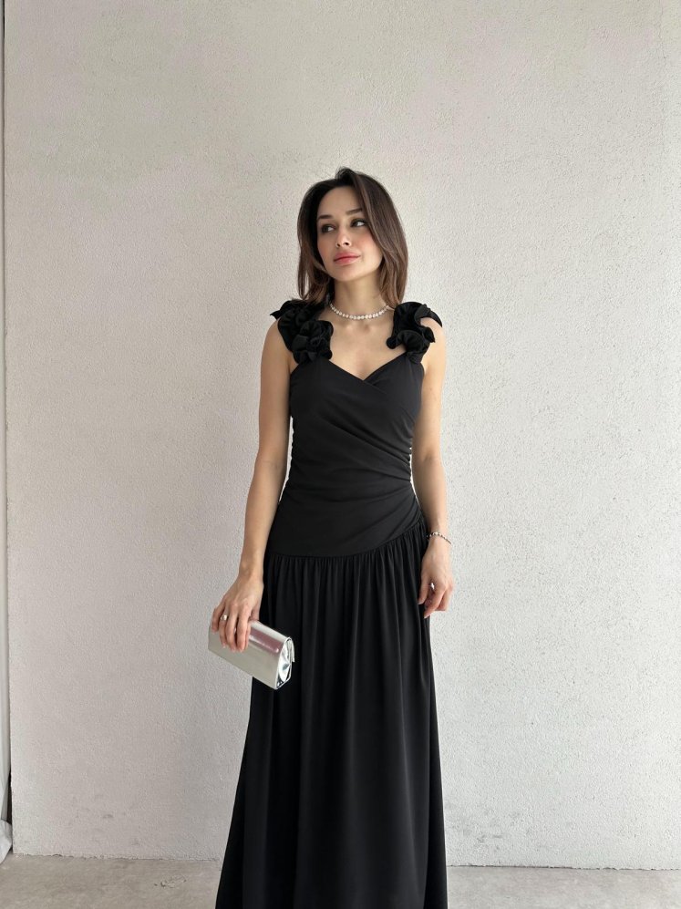 CLOUDY Maxi Elbise 2023 - Siyah - Mooi Butik