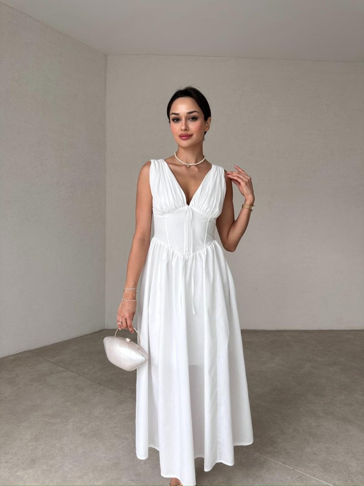 CLOWREN Maxi Elbise 4123 - Beyaz - Mooi Butik