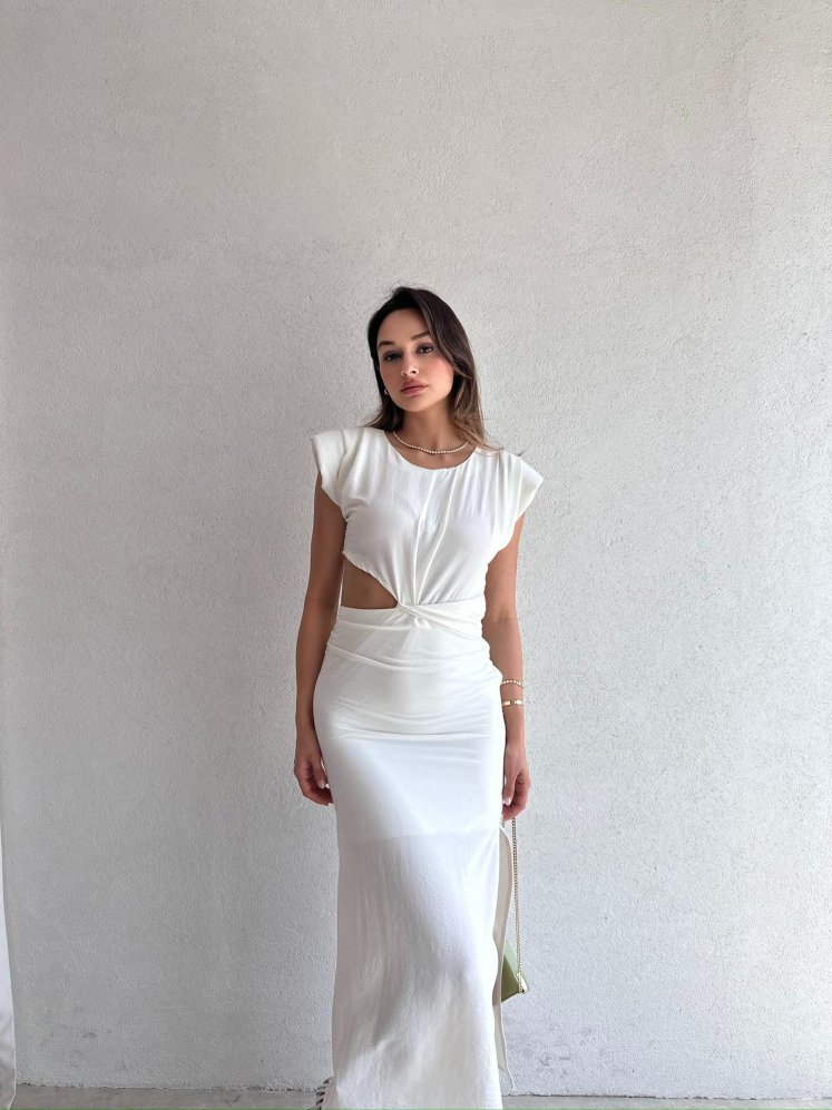 COPERNİCUS Midi Elbise 9222 - Beyaz - Mooi Butik