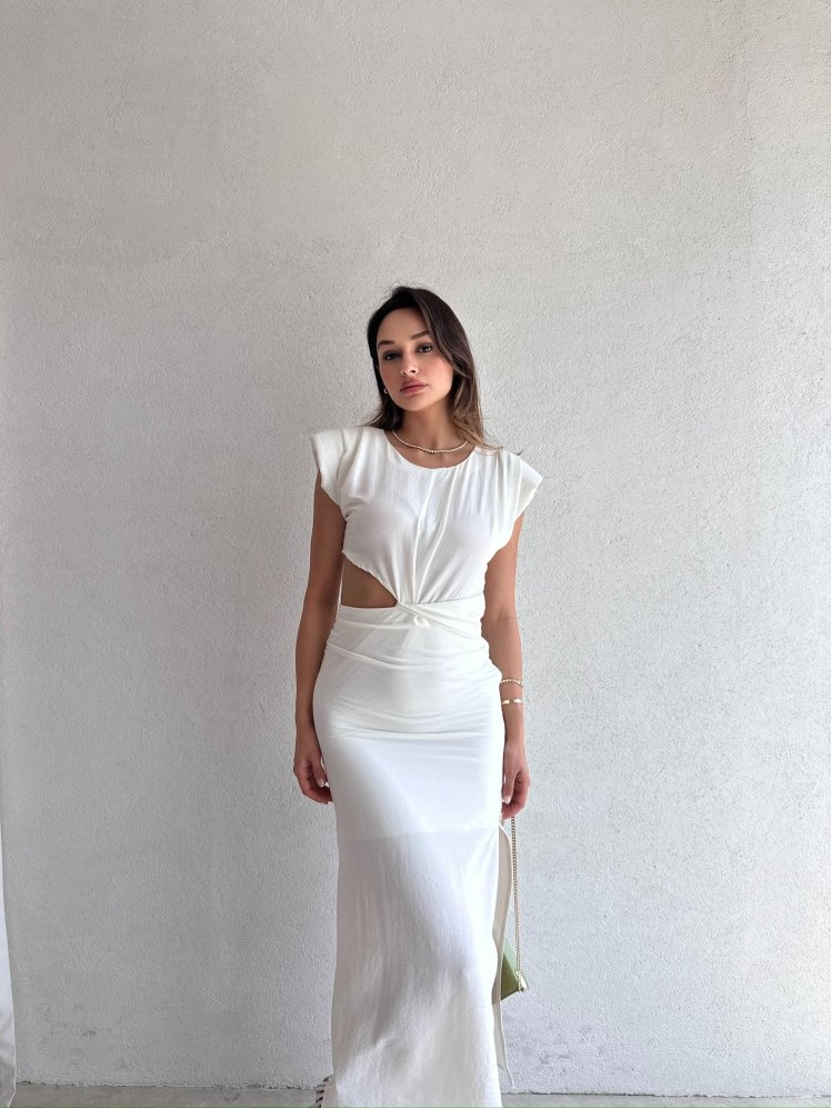 COPERNİCUS Midi Elbise 9222 - Beyaz - Mooi Butik