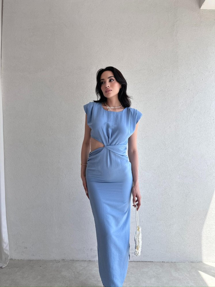 COPERNİCUS Midi Elbise 9222 - Mavi - Mooi Butik