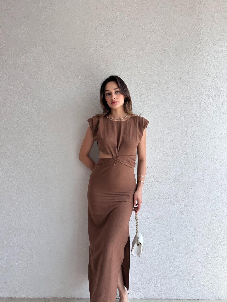 COPERNİCUS Midi Elbise 9222 - Acı Kahve - Mooi Butik